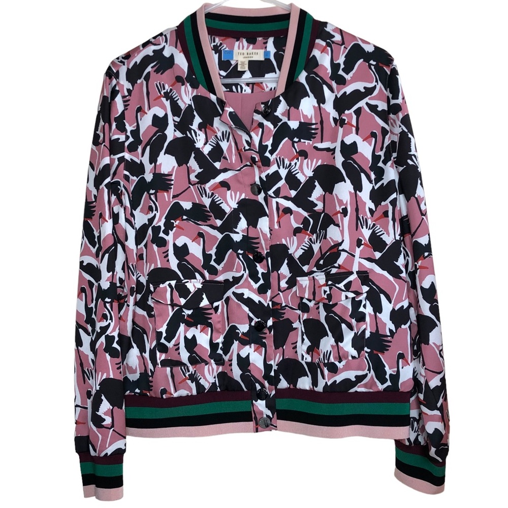 Ted Baker London Cranes Bomber Jacket -Size 10/  Medium